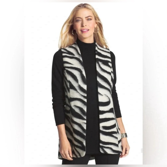 CHICO'S Bi-Color Zebra Print Wool Vest Size 3
XL/16 US - Picture 3 of 12